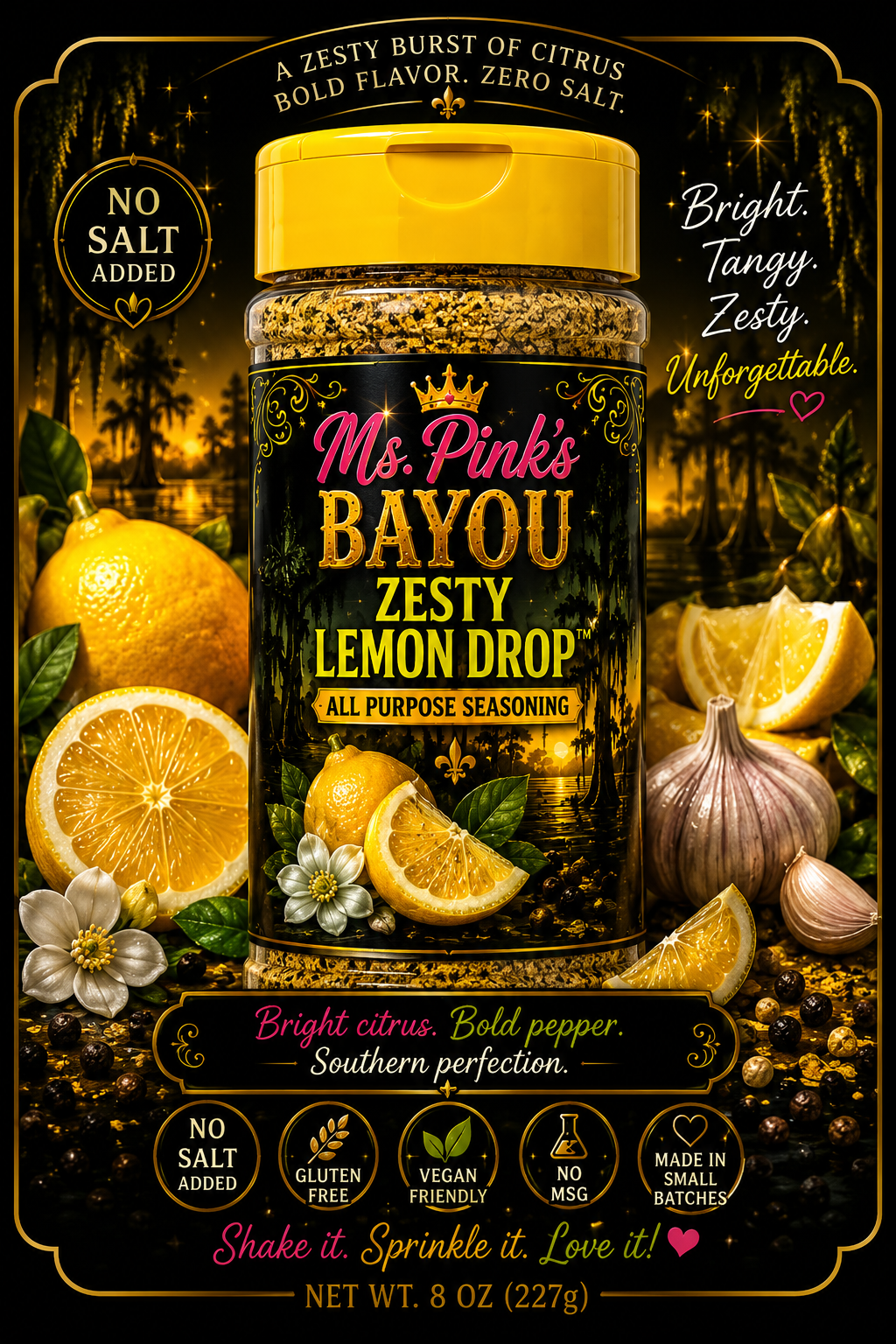 Ms. Pink's Bayou Zesty Lemon Drop (Unsalted)