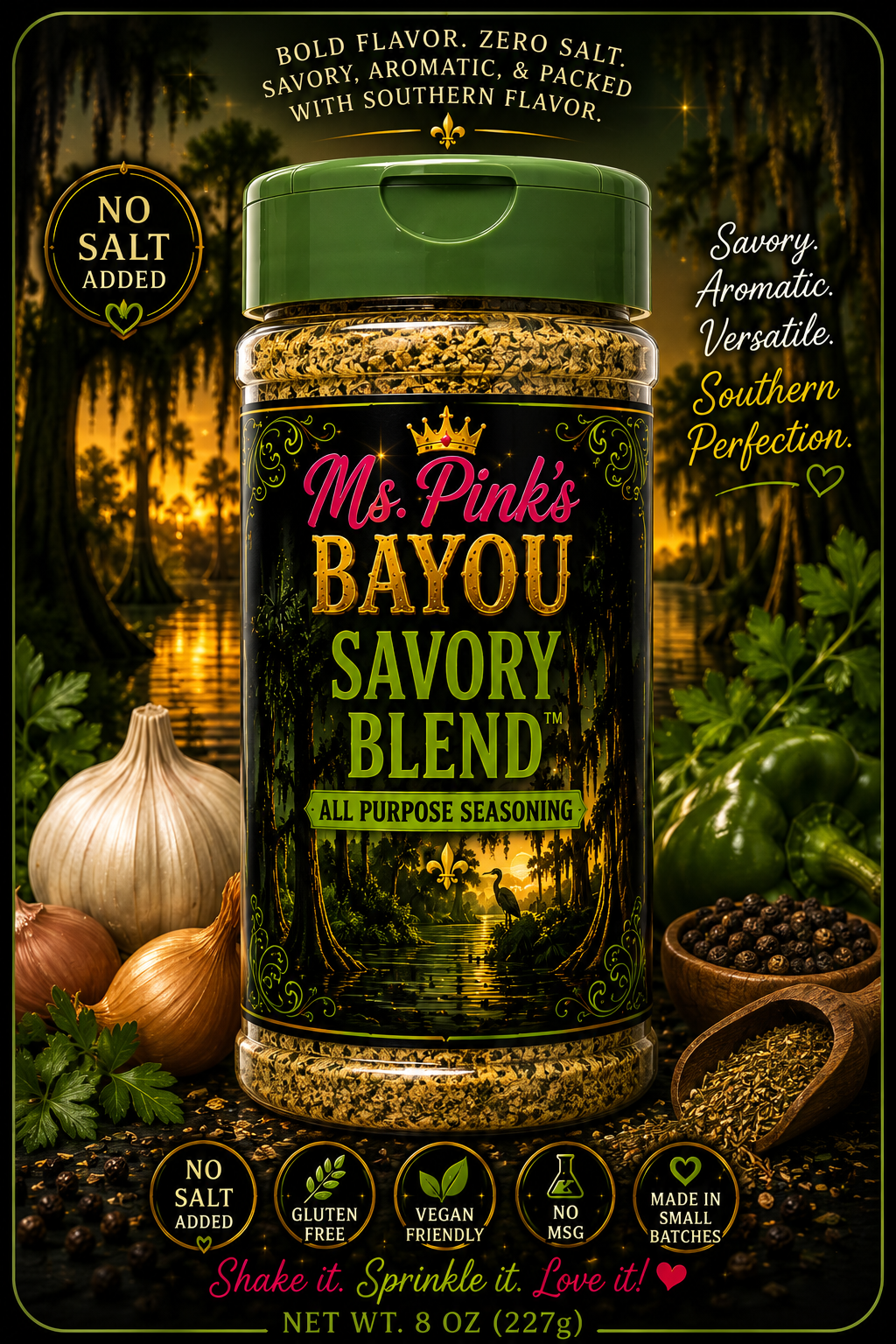 Ms. Pink's Bayou Savory Blend (Unsalted)