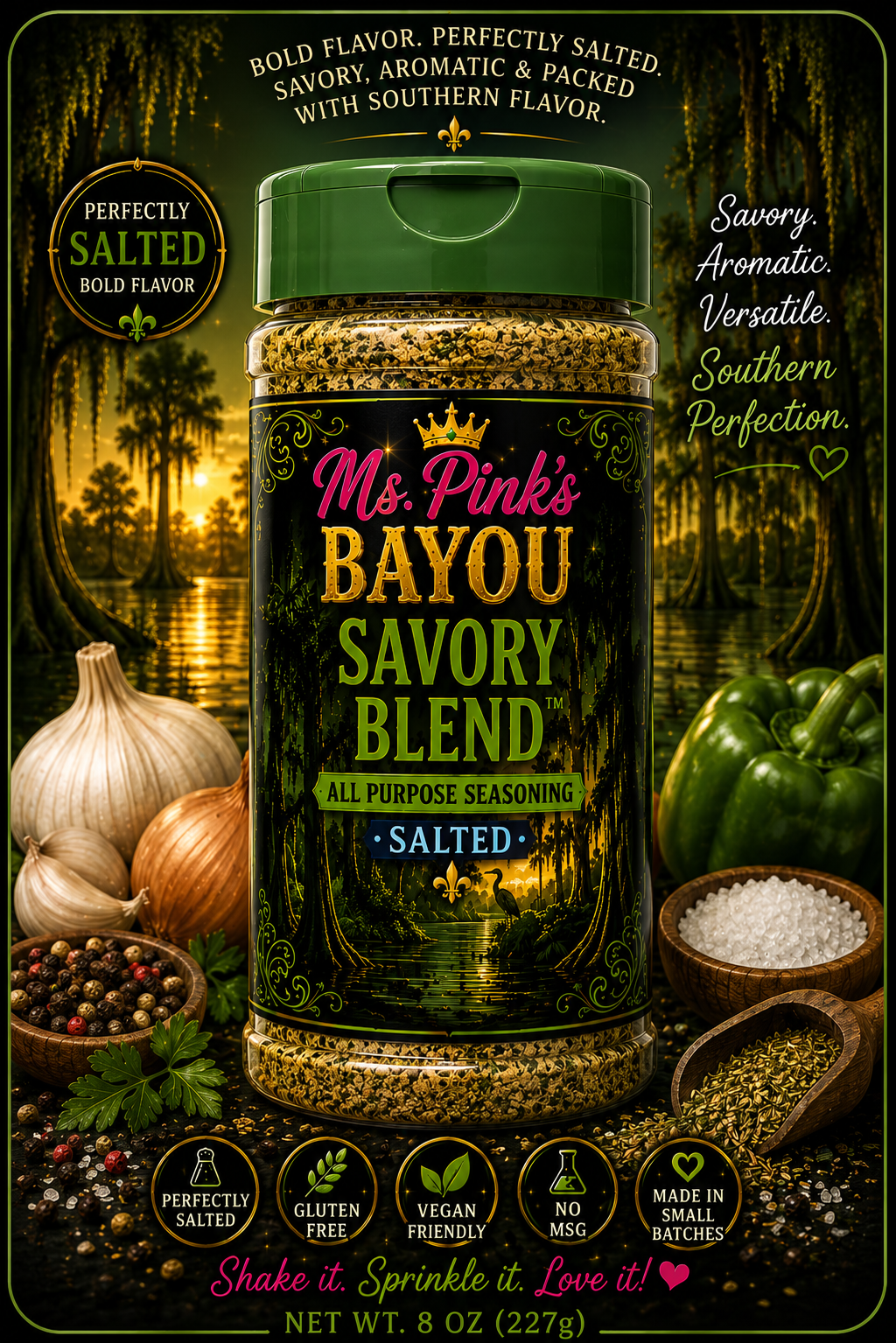 Ms. Pink's Bayou Savory Blend (Salted)
